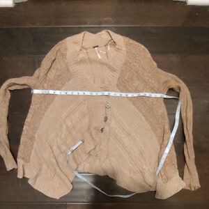 Light Tan Knit Cardigan Sweater